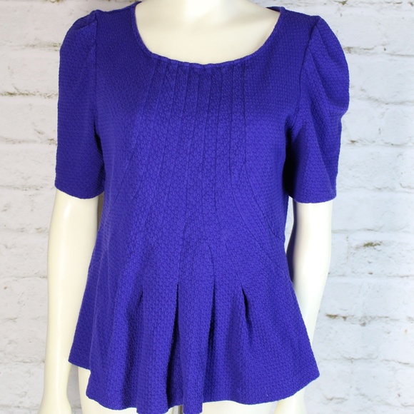 Anthropologie Tops - Anthropologie Postmark • Purple Knit Peplum Top